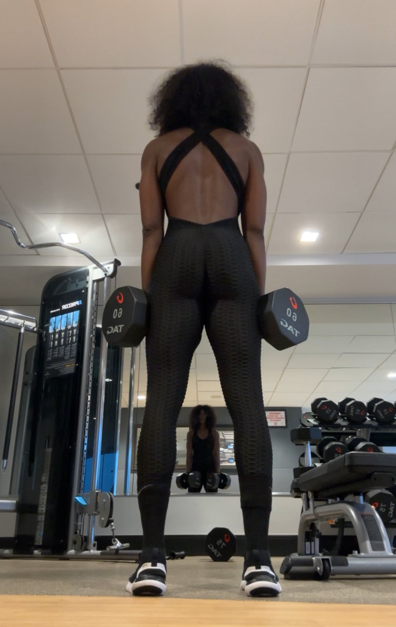 All in One Long Crossed Open Back Jumpsuit - Black
